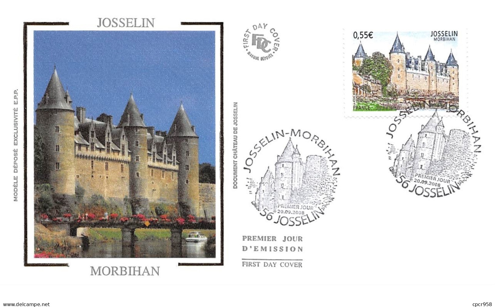 FRANCE. FDC.n°208541. 20/09/2008. Cachet Josselin. Morbihan - 2000-2009