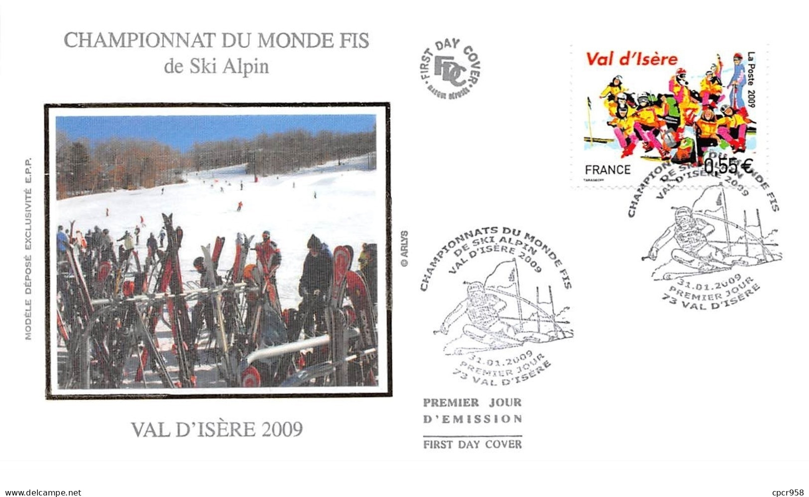 FRANCE. FDC.n°208762. 31/01/2009. Cachet Val D'isère. Championnat Du Monde De Ski Alpin - 2000-2009