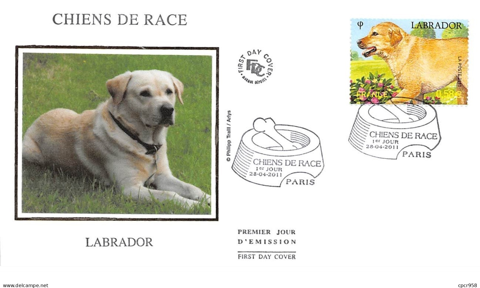 FRANCE. FDC. N°208128. 28/04/2011.cachet Paris. Chien De Race. Labrador - 2010-2019