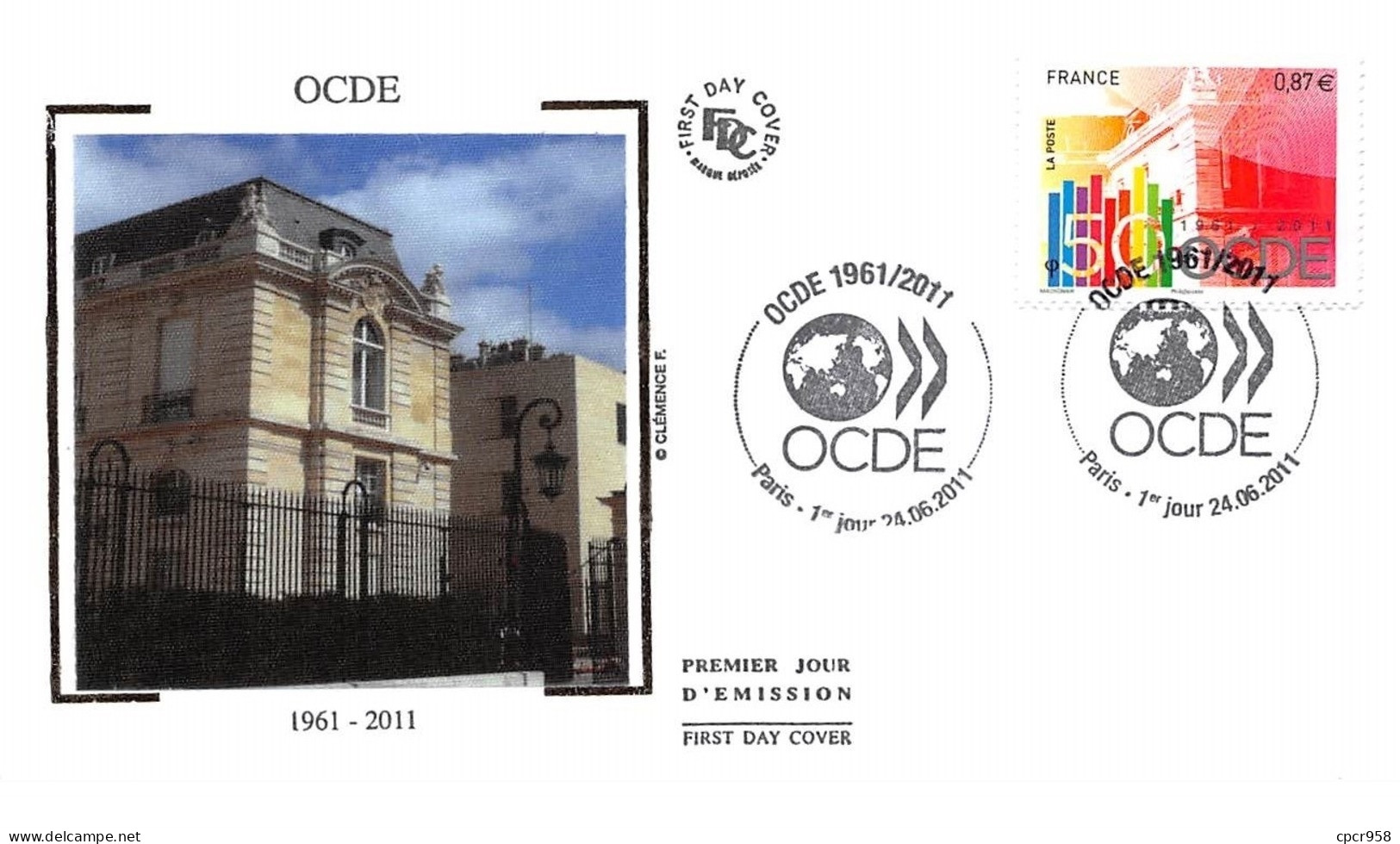 FRANCE. FDC. N°208088. 24/06/2011 .cachet Paris. OCDE - 2010-2019