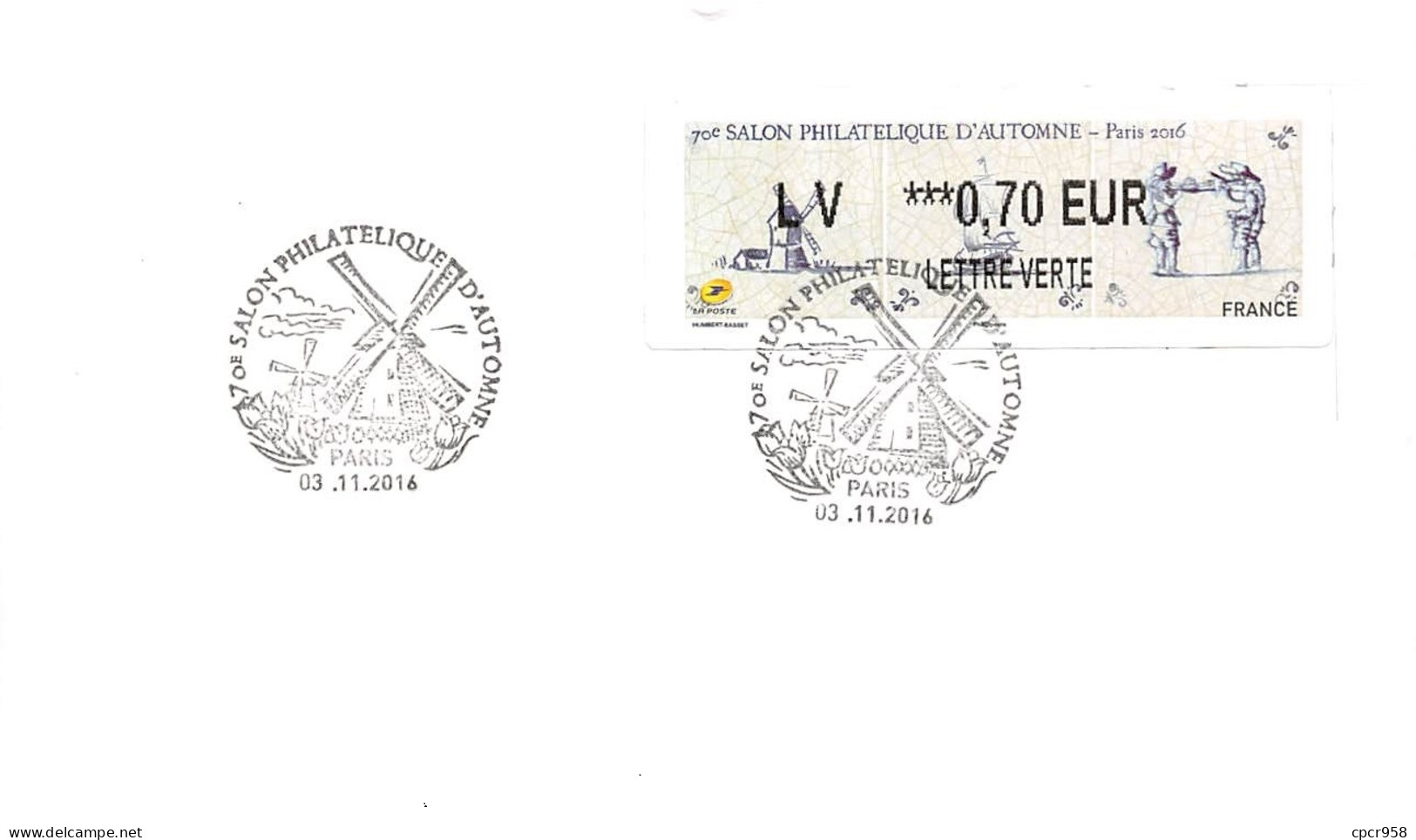 FRANCE. FDC. N°206833. 03/11/2016. Cachet Paris. Salon Philatélique D'automne. - 2010-2019