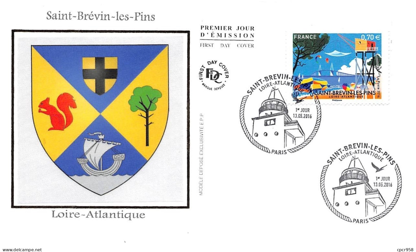 FRANCE. FDC. N°206902. 13/05/2016. Cachet Paris. Saint Brévin Les Pins. Loire Atlantique - 2010-2019