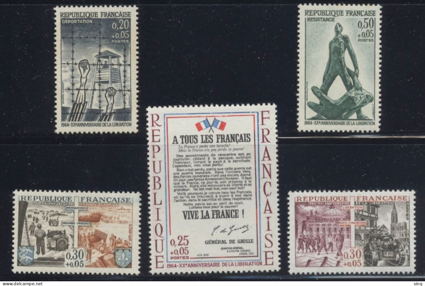 N° 1407 1408 1409 1410 1411 Série 20e Anniversaire De La Libération - Unused Stamps