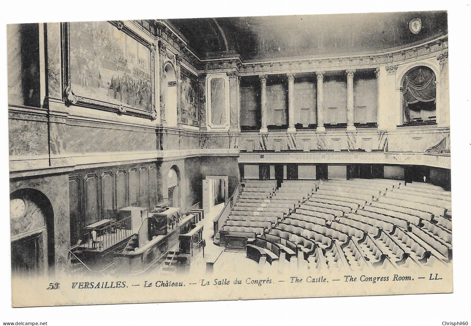 CPA écrite En 1921 - VERSAILLES - Le Château - La Salle Du Congrès - LL - N° 53 - - Versailles (Kasteel)