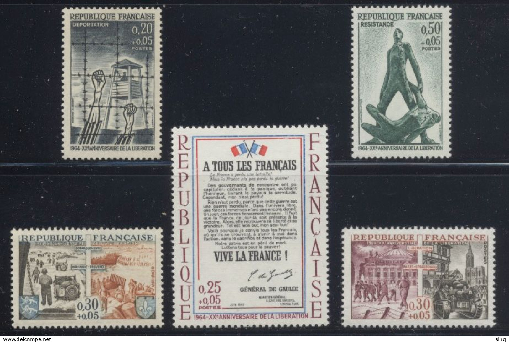 N° 1407 1408 1409 1410 1411 Série 20e Anniversaire De La Libération - Unused Stamps