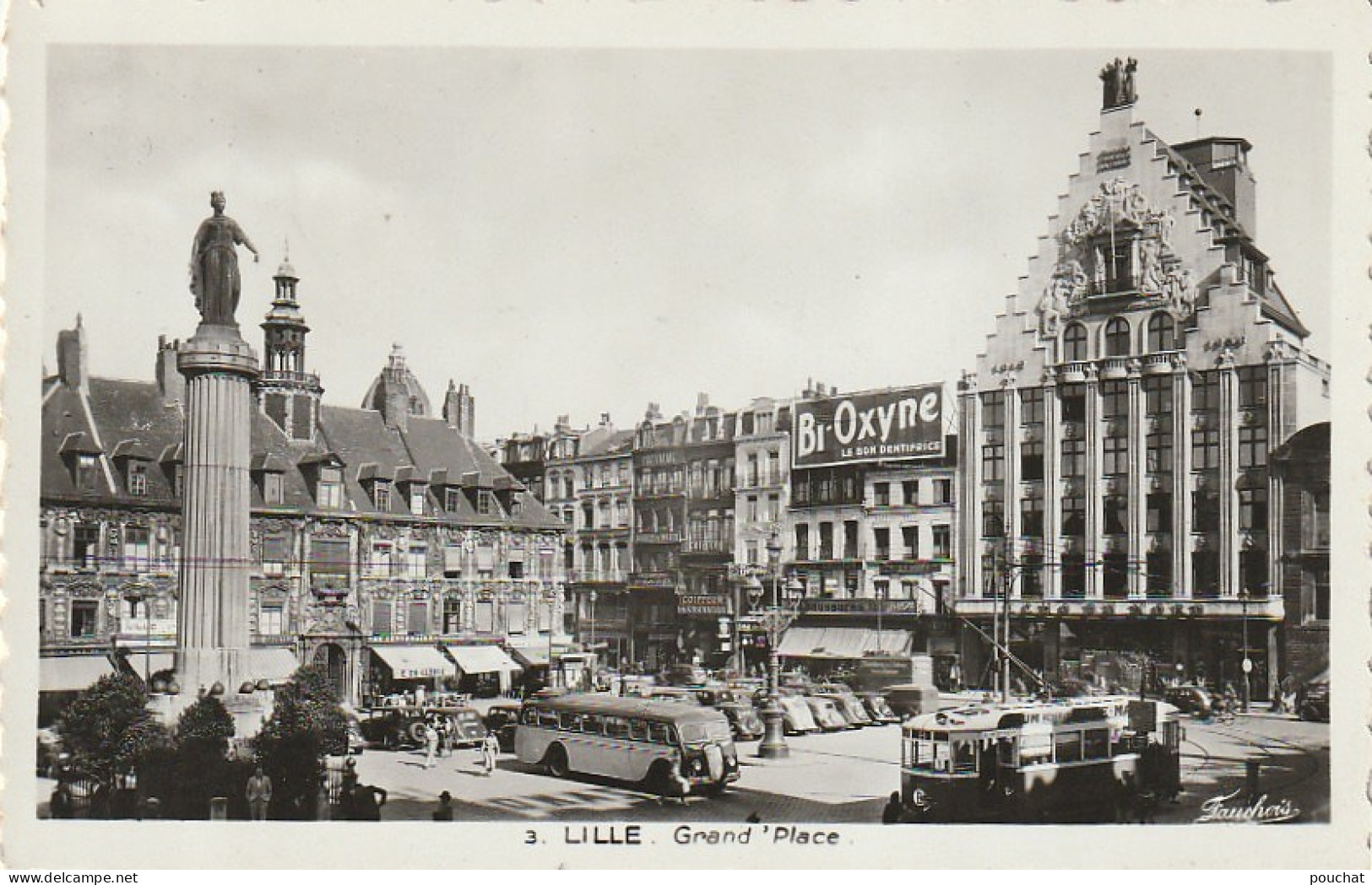 ZY 79-(59) LILLE - GRAND' PLACE - ANIMATION - TRAMWAY , AUTOBUS - 2 SCANS - Lille