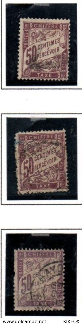 FRANCE ,FRANKREICH , 1921 - 1926 ,  MI 33, YT  37, TAXE,   50 C  PERCEVOIR OBLITERES, GESTEMPELT - 1859-1959 Used