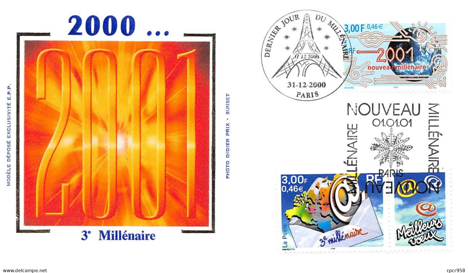 FRANCE.FDC.AM11976.31/12/2000.Cachet Paris.2000.3e Millénaire - 2000-2009