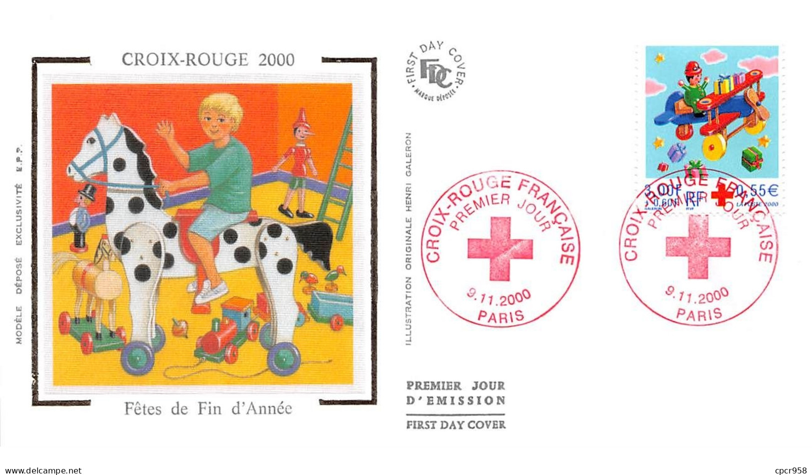 FRANCE.FDC.AM11972.09/11/2000.Cachet Paris.Croix-Rouge 2000.Fêtes De Fin D'Année - 2000-2009