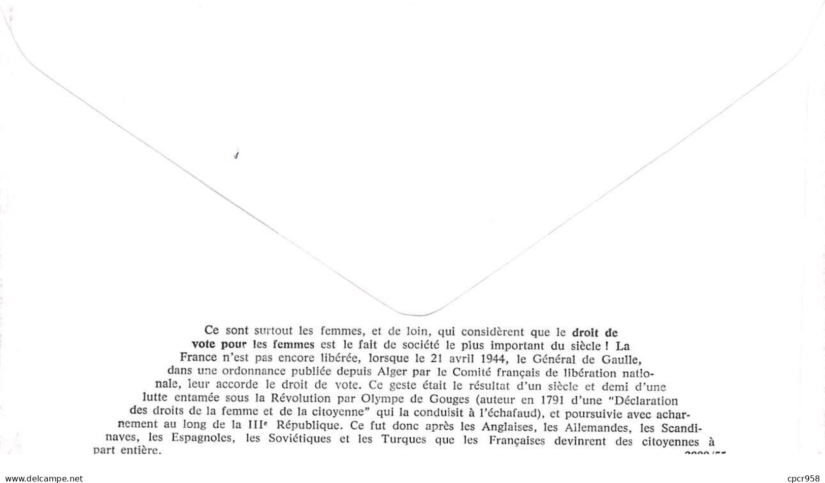 FRANCE.FDC.AM11960.30/09/2000.Cachet Toulouse.Société.Le XXe Siècle.Le Droit De Vote Des Femmes 1944 - 2000-2009