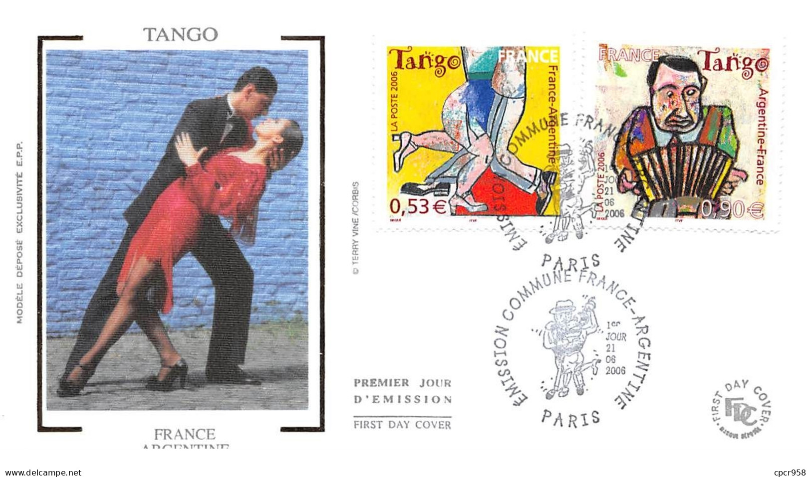 FRANCE.FDC.AM11336.21/06/2006.Cachet Paris.France-Argentine.Tango - 2000-2009