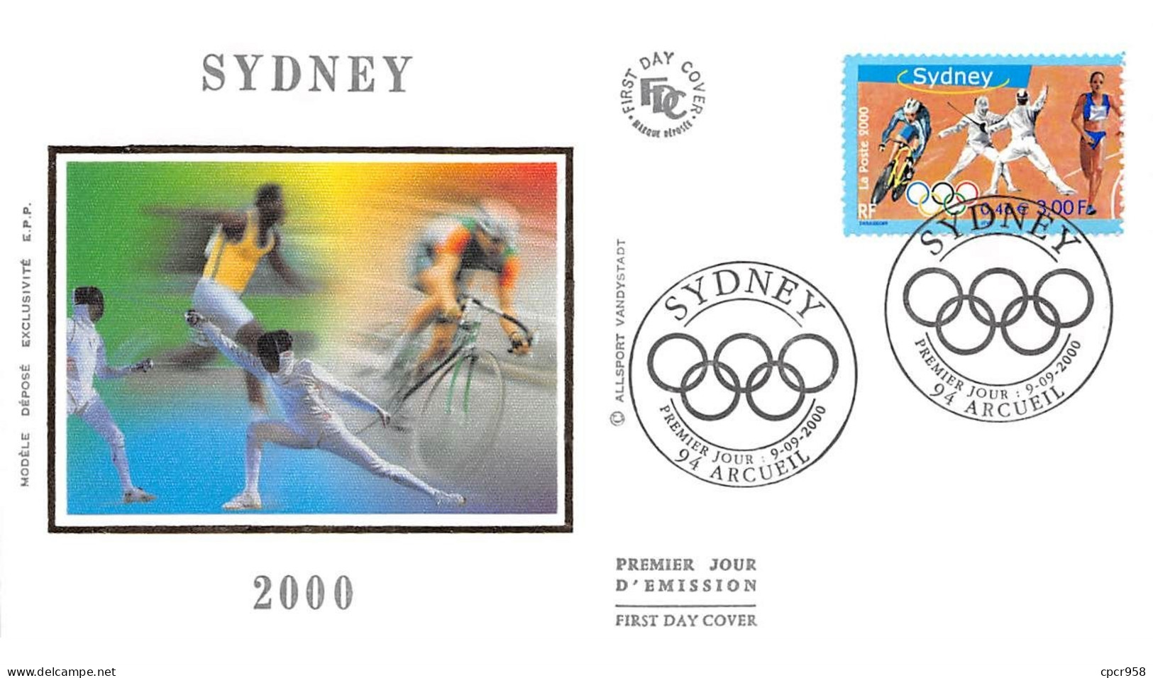 FRANCE.FDC.AM11946.09/09/2000.Cachet Arcueil.Sydney 2000 - 2000-2009