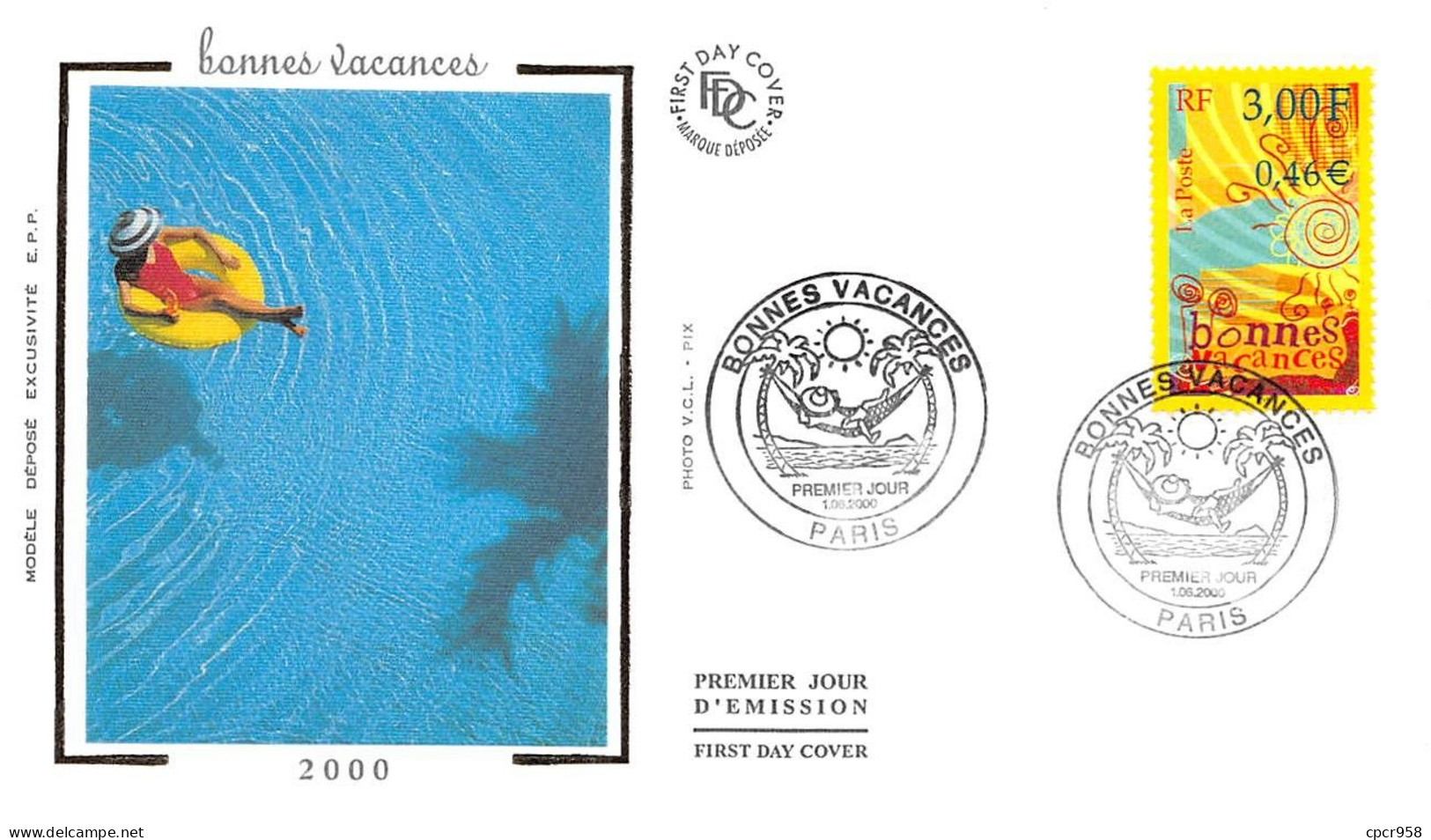 FRANCE.FDC.AM11934.01/06/2000.Cachet Paris.Bonnes Vacances 2000 - 2000-2009