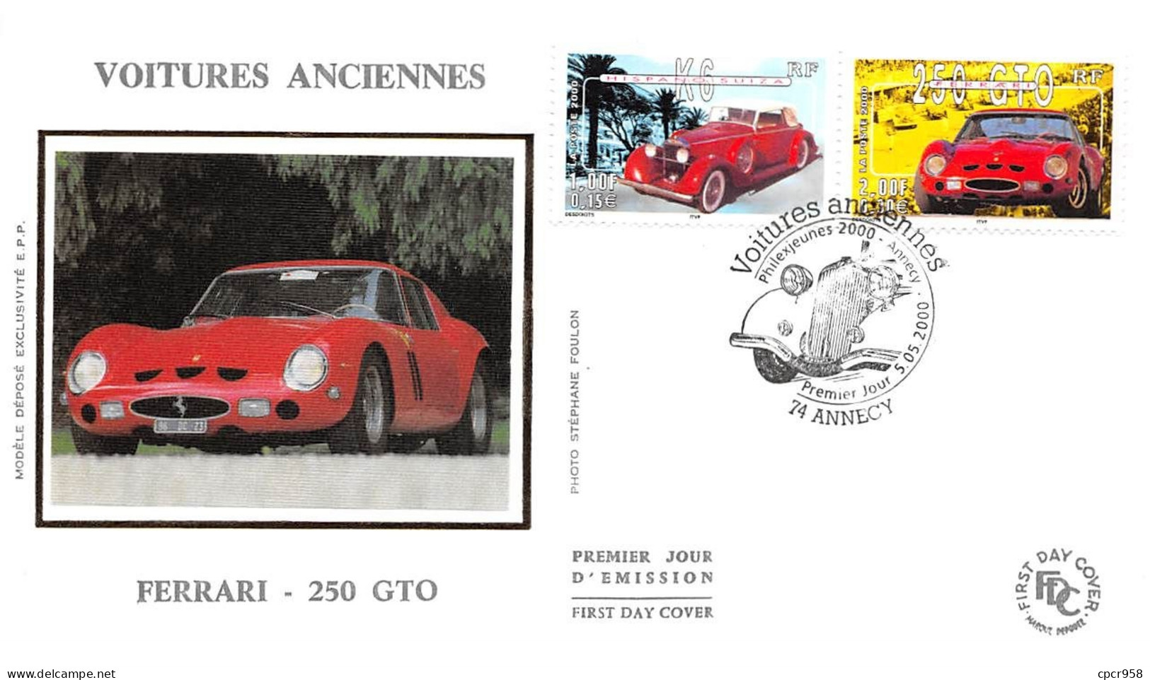 FRANCE.FDC.AM11928.05/05/2000.Cachet Annecy.Voitures Anciennes.Ferrari-250 GTO - 2000-2009