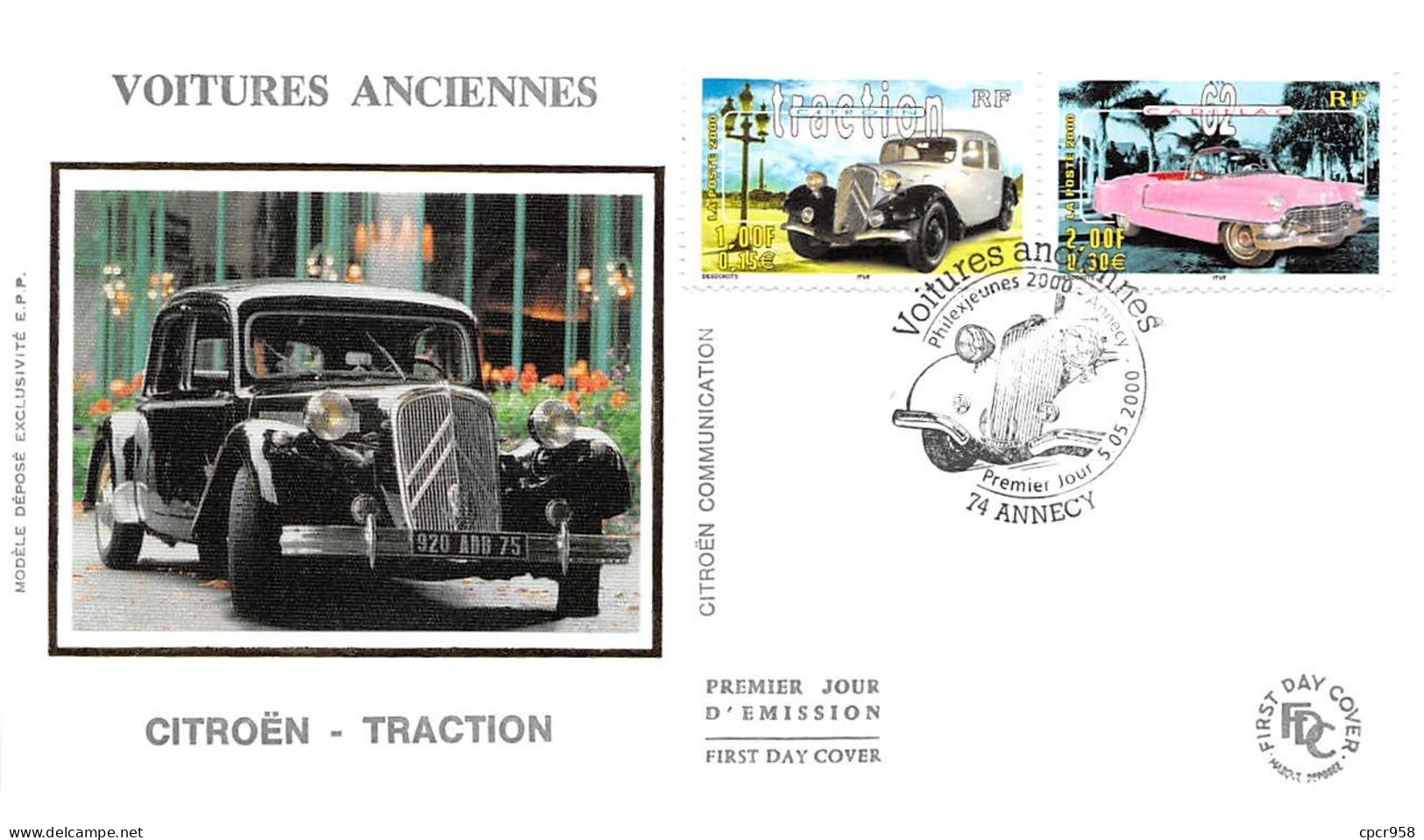 FRANCE.FDC.AM11925.05/05/2000.Cachet Annecy.Voitures Anciennes.Citroën-Traction - 2000-2009