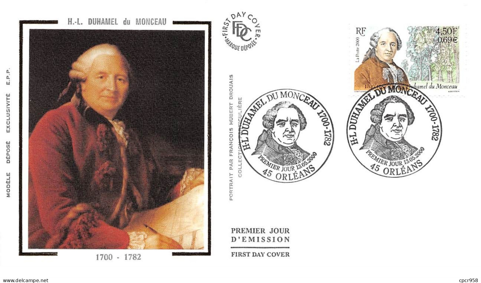 FRANCE.FDC.AM11931.13/05/2000.Cachet Orléans.H-L Duhamel Du Monceau.1700-1782 - 2000-2009