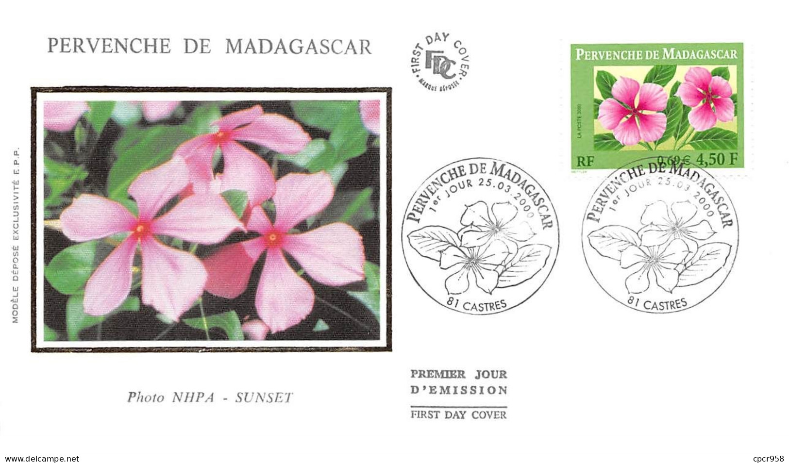 FRANCE.FDC.AM11913.25/03/2000.Cachet Castres.Pervenche De Madagascar - 2000-2009