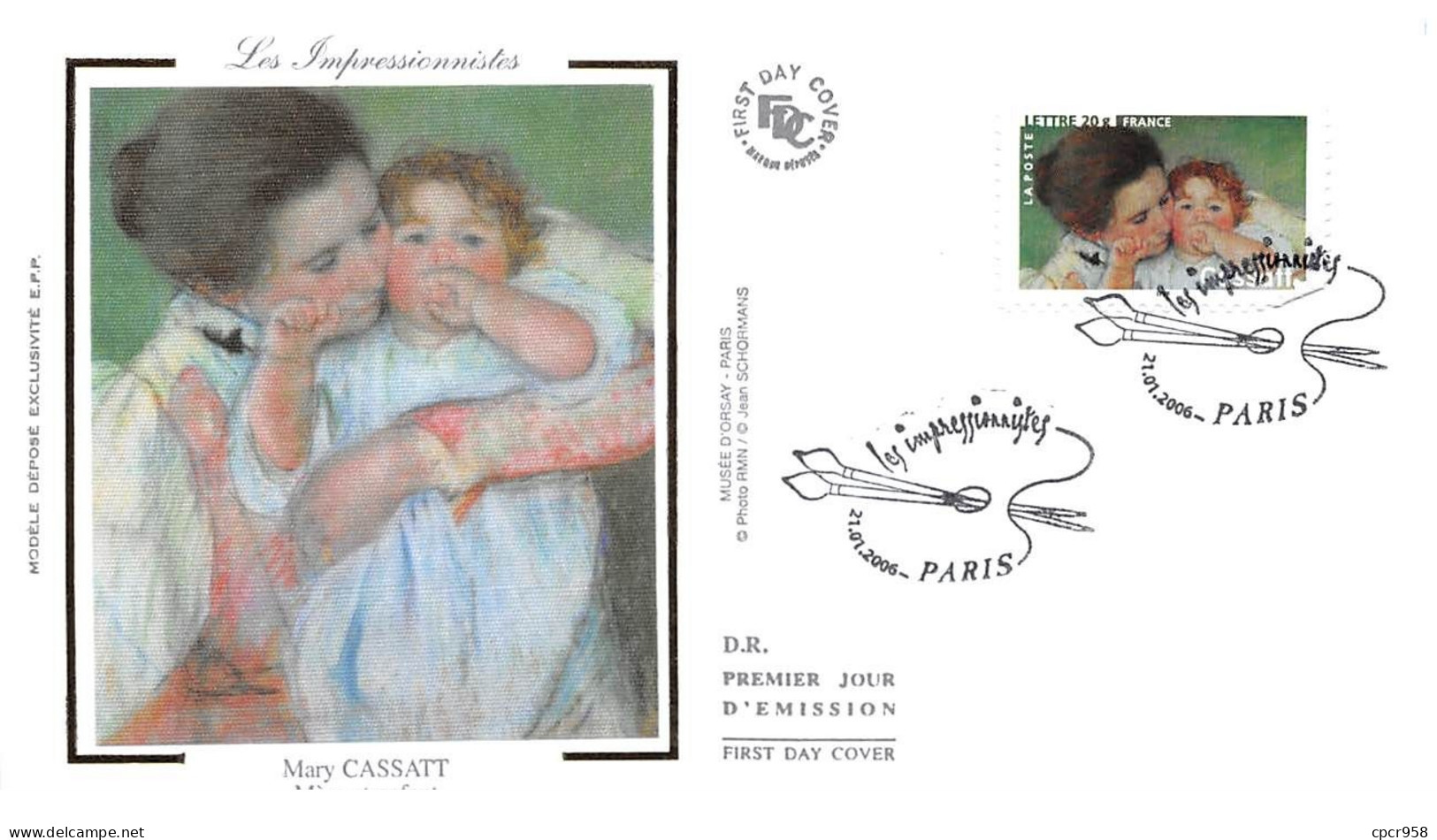 FRANCE.FDC.AM11297.21/01/2006.Cachet Paris.Les Impressionnistes.Mary Cassatt.Mère Et Enfant - 2000-2009