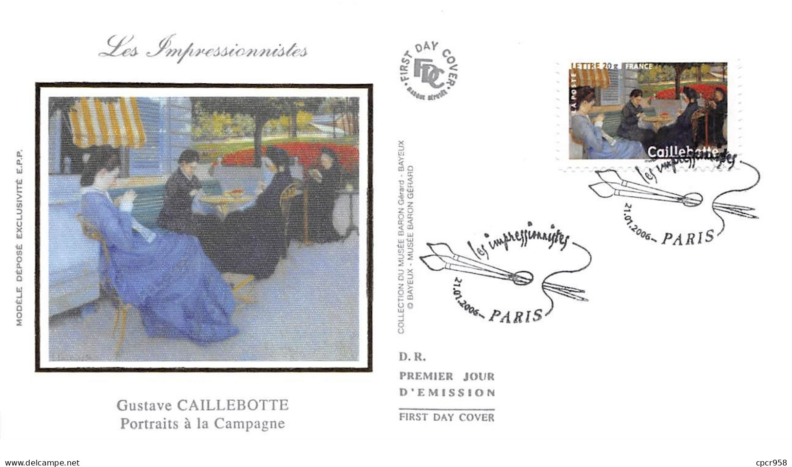 FRANCE.FDC.AM11293.21/01/2006.Cachet Paris.Les Impressionnistes. Gustave Caillebotte.Portraits à La Campagne - 2000-2009