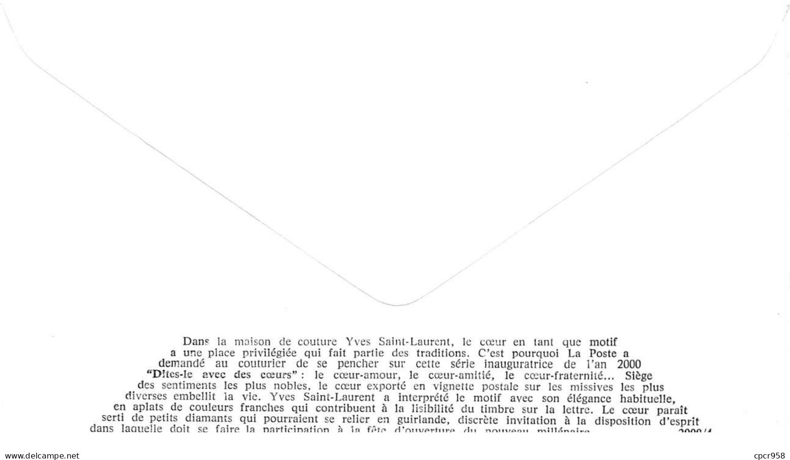 FRANCE.FDC.AM11903.08/01/2000.Cachet Paris.Yves Saint Laurent.Coeur 2000 - 2000-2009