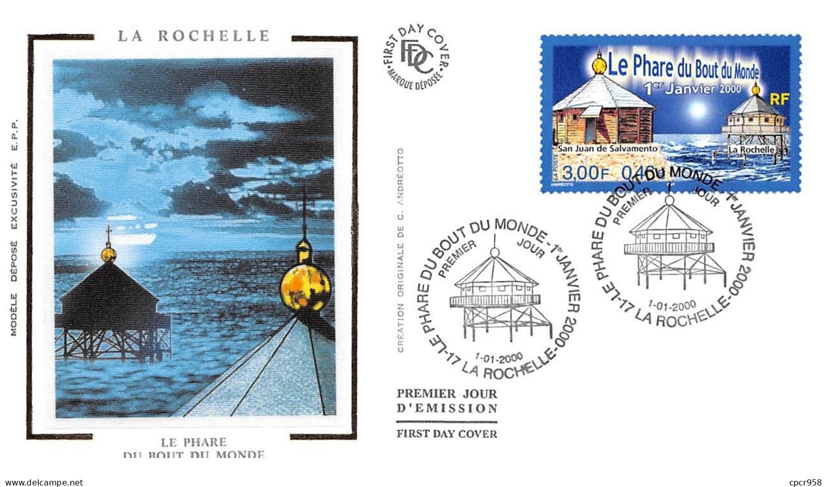 FRANCE.FDC.AM11900.01/01/2000.Cachet La Rochelle.Le Phare Du Bout Du Monde - 2000-2009