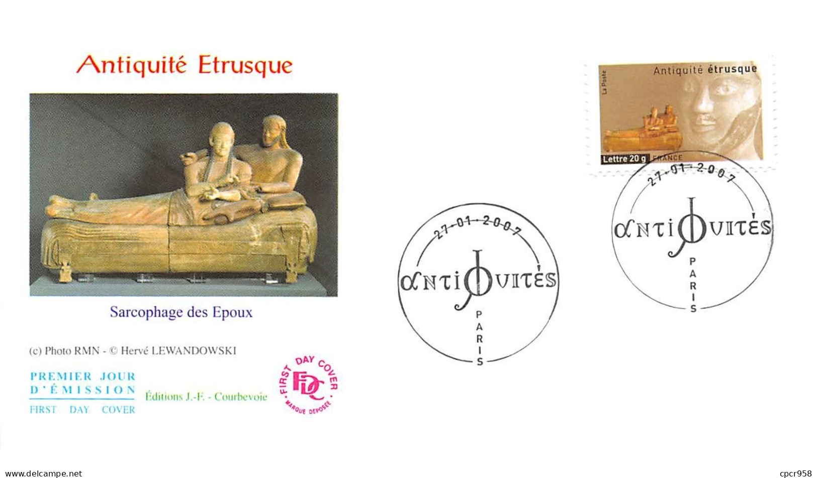 FRANCE.FDC.AM11282.27/01/2007.Cachet Paris.Antiquité Etrusque.Sarcophage Des Epoux - 2000-2009