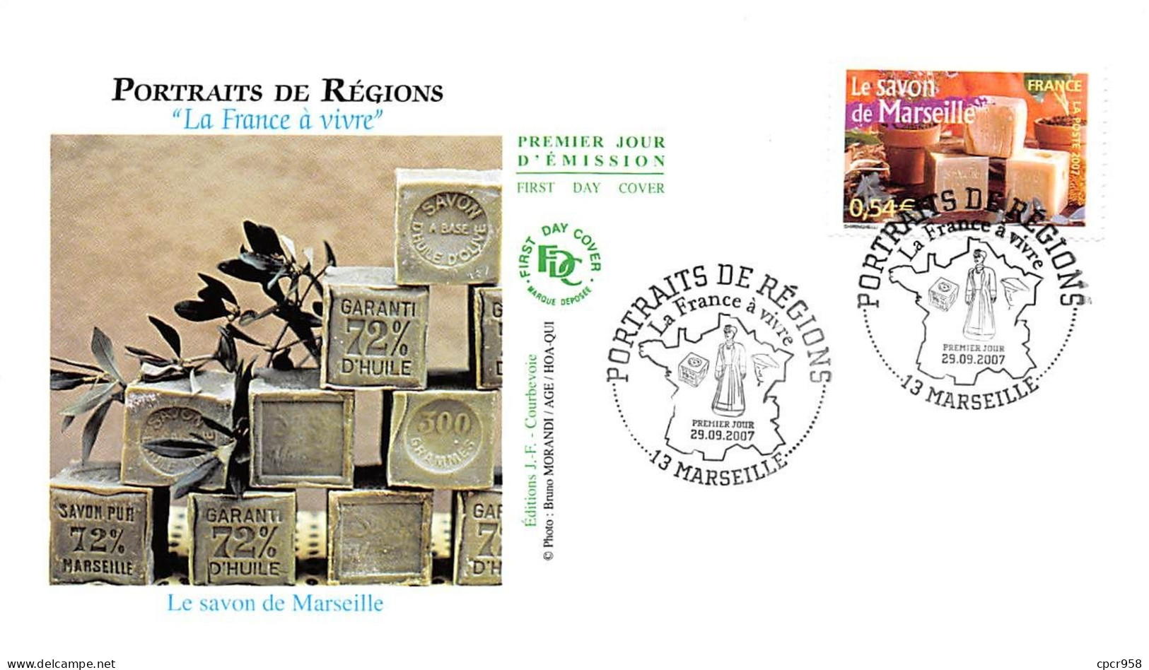 FRANCE.FDC.AM11274.29/09/2007.Cachet Marseille.Portraits De Régions.Le Savon De Marseille - 2000-2009