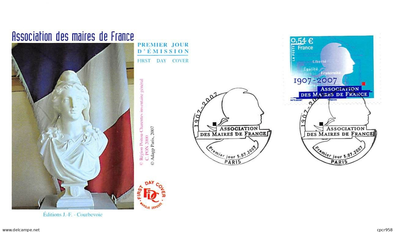 FRANCE.FDC.AM11263.05/07/2007.Cachet Paris.Association Des Maires De France - 2000-2009