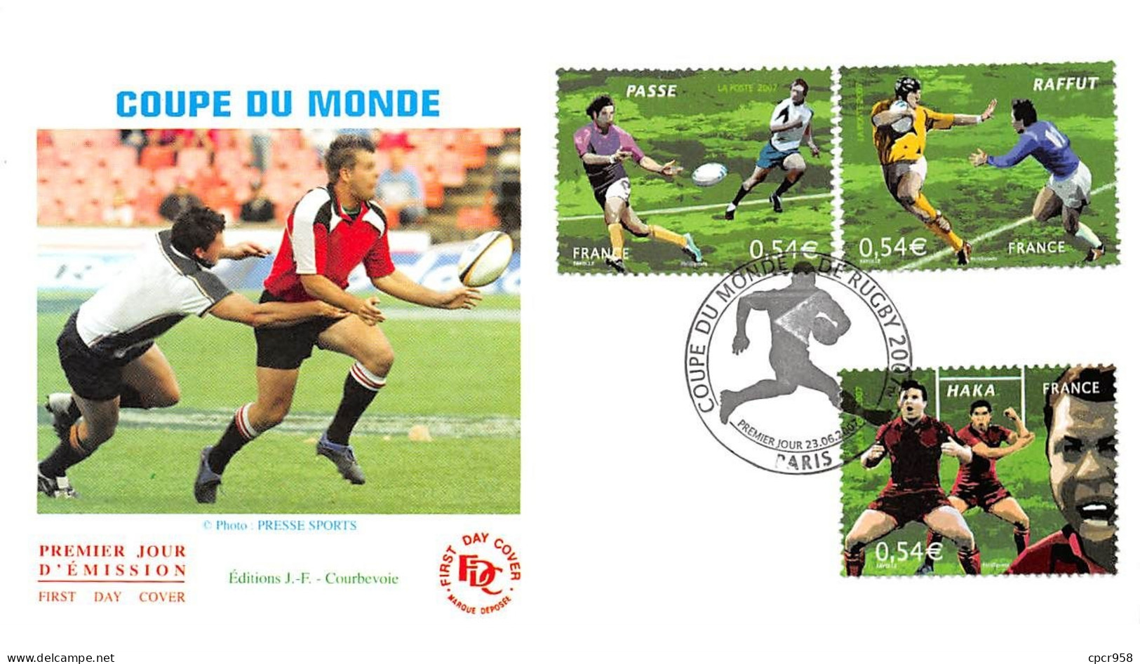 FRANCE.FDC.AM11259.23/06/2007.Cachet Paris.Coupe Du Monde De Rugby - 2000-2009