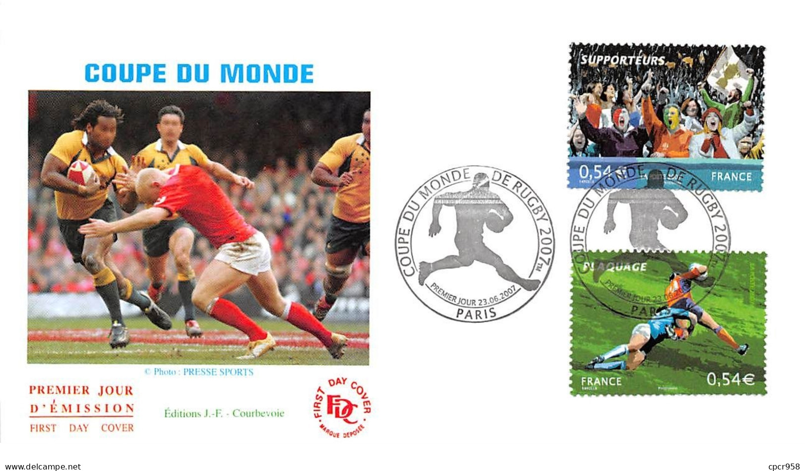 FRANCE.FDC.AM11260.23/06/2007.Cachet Paris.Coupe Du Monde De Rugby - 2000-2009
