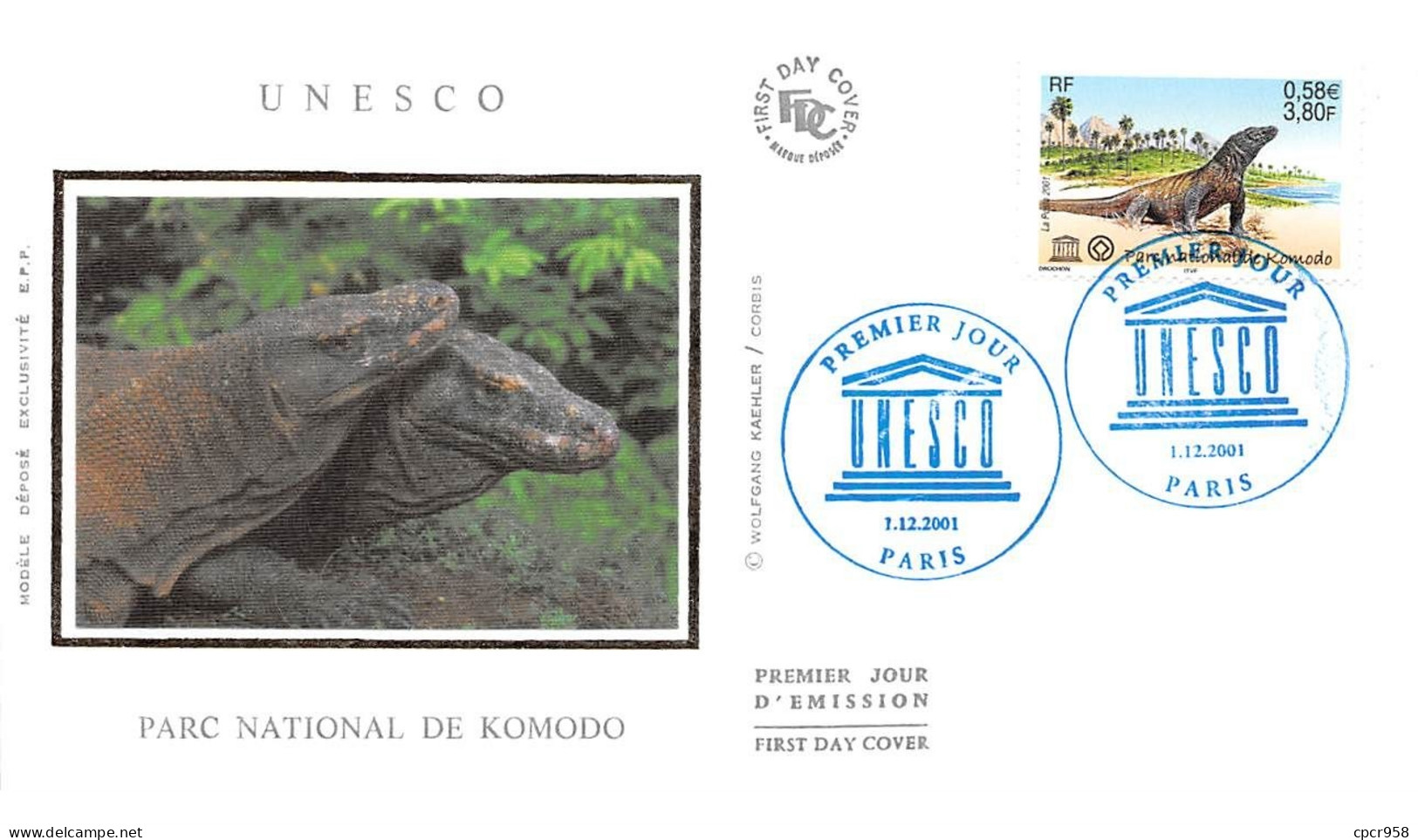 FRANCE.FDC.AM11895.01/12/2001.Unesco.Parc National De Komodo - 2000-2009