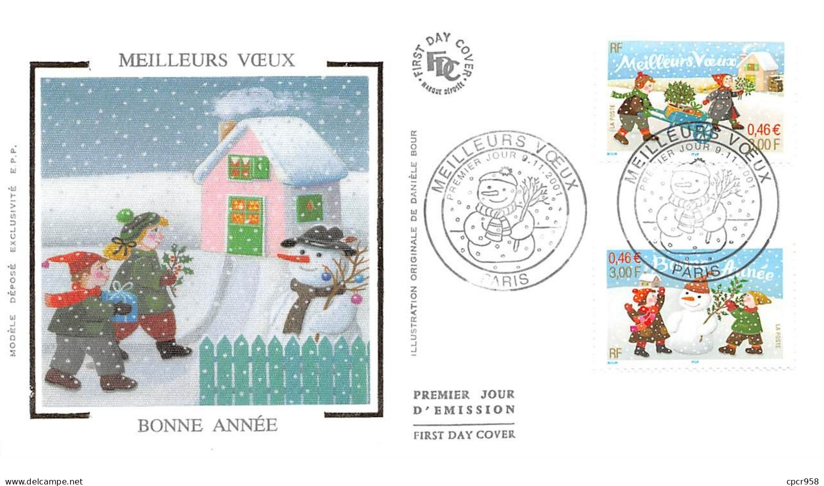 FRANCE.FDC.AM11891.09/11/2001.Cachet Paris.Meilleurs Voeux.Bonne Année - 2000-2009