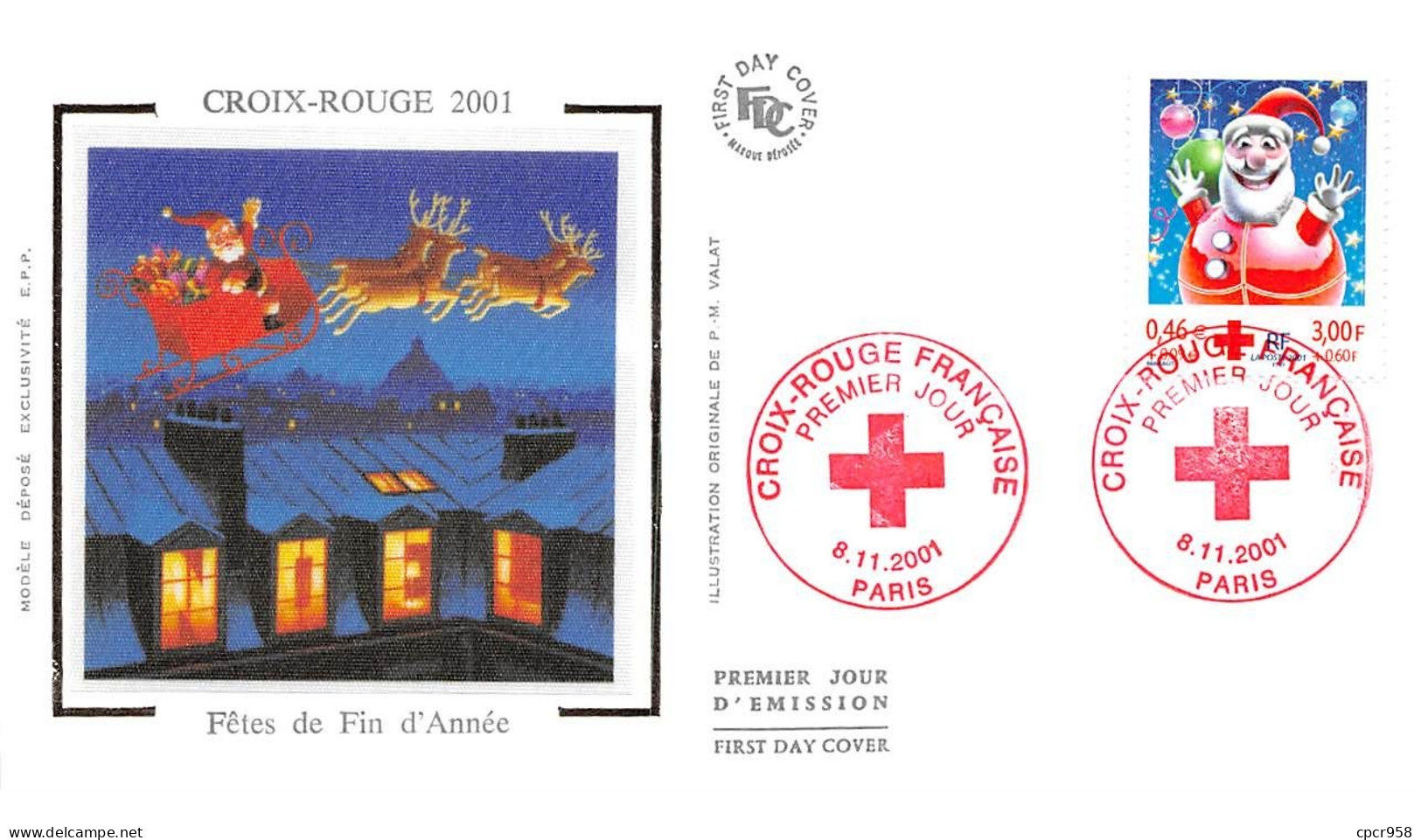 FRANCE.FDC.AM11887.08/11/2001.Cachet Paris.Croix-Rouge 2001.Fêtes De Fin D'Année - 2000-2009