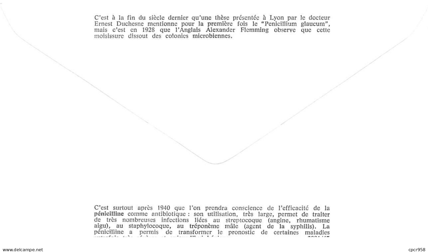 FRANCE.FDC.AM11875.22/09/2001.Cachet Paris.Sciences.Le XXe Siècle.La Pénicilline - 2000-2009