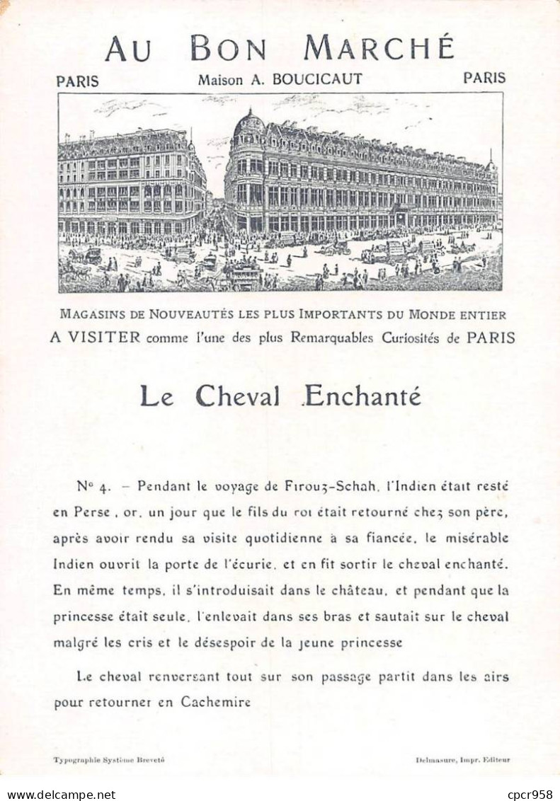 Chromos.AM15473.16x11 Cm Environ.Au Bon Marché.Conte Des Mille Et Une Nuits.Le Cheval Enchanté.N°4 - Au Bon Marché