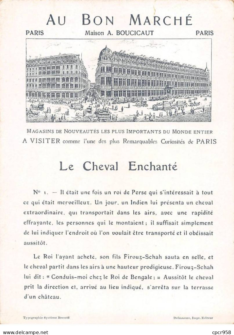 Chromos.AM15467.16x11 Cm Environ.Au Bon Marché.Conte Des Mille Et Une Nuits.Le Cheval Enchanté - Au Bon Marché