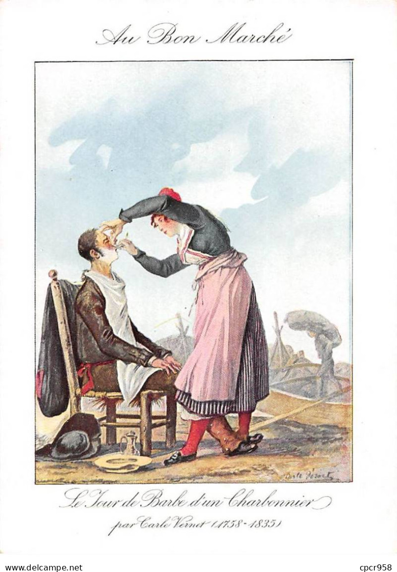 Chromos.AM15460.16x11 Cm Environ.Au Bon Marché.Le Jour De Barbe D'un Charbonnier Par Carle Vernet (1758-1835) - Au Bon Marché
