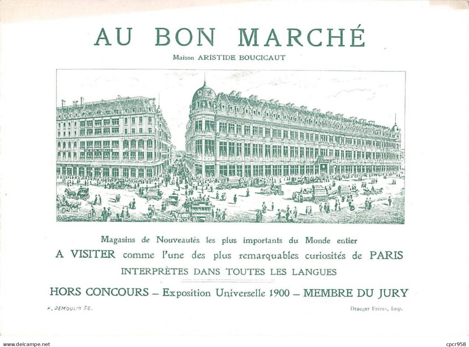 Chromos.AM15442.16x11 Cm Environ.Au Bon Marché.Le Gastronome Par Carle Vernet (1758-1835) - Au Bon Marché