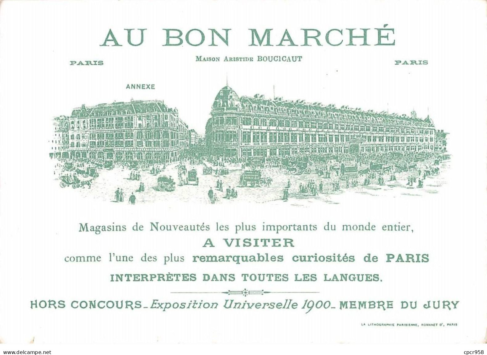 Chromos.AM15437.16x11 Cm Environ.Au Bon Marché.Le Petit Poucet.N°3.Ils Arrivèrent Enfin à La Maison Où était.... - Au Bon Marché