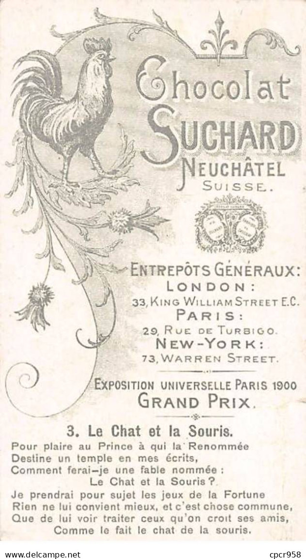 Chromos.AM14775.6x9 Cm Environ.Suchard.N°3.Le Chat Et La Souris - Suchard