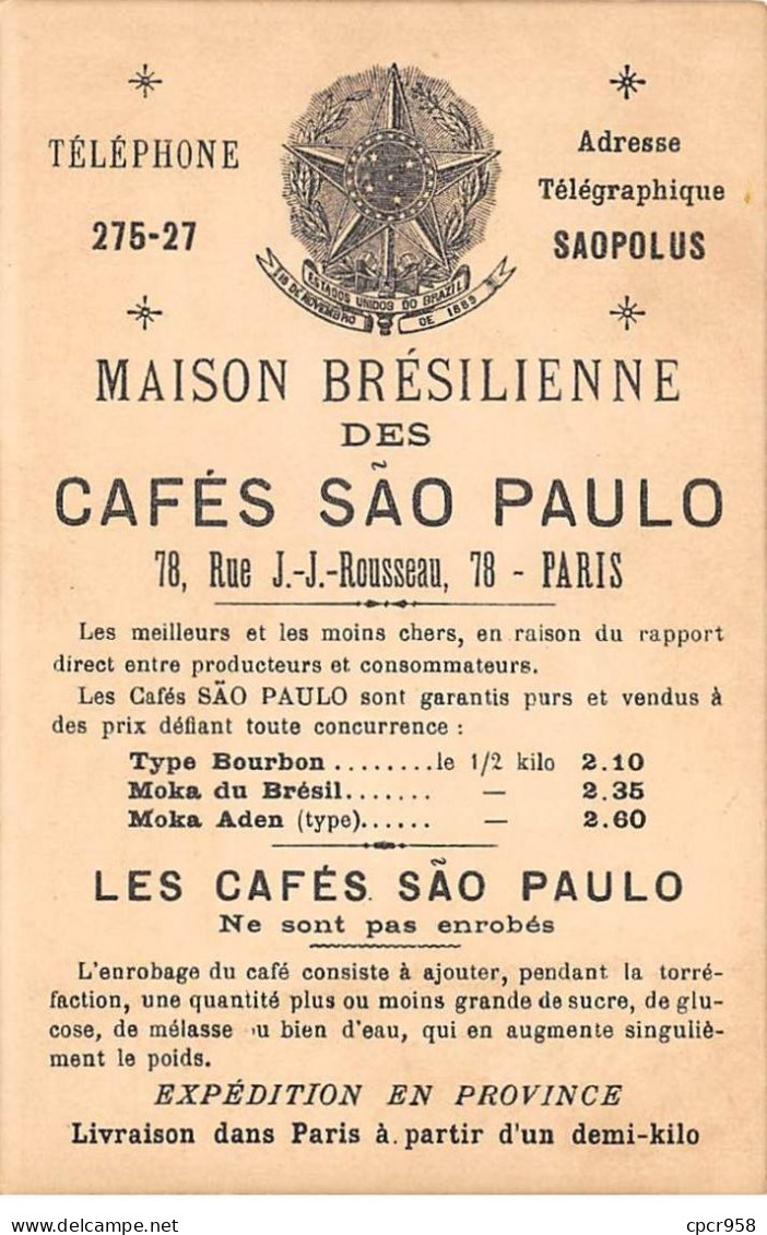 Chromos.AM15359.8x11 Cm Environ.Cafés Sao Paulo.Repas Entre Amis - Tea & Coffee Manufacturers