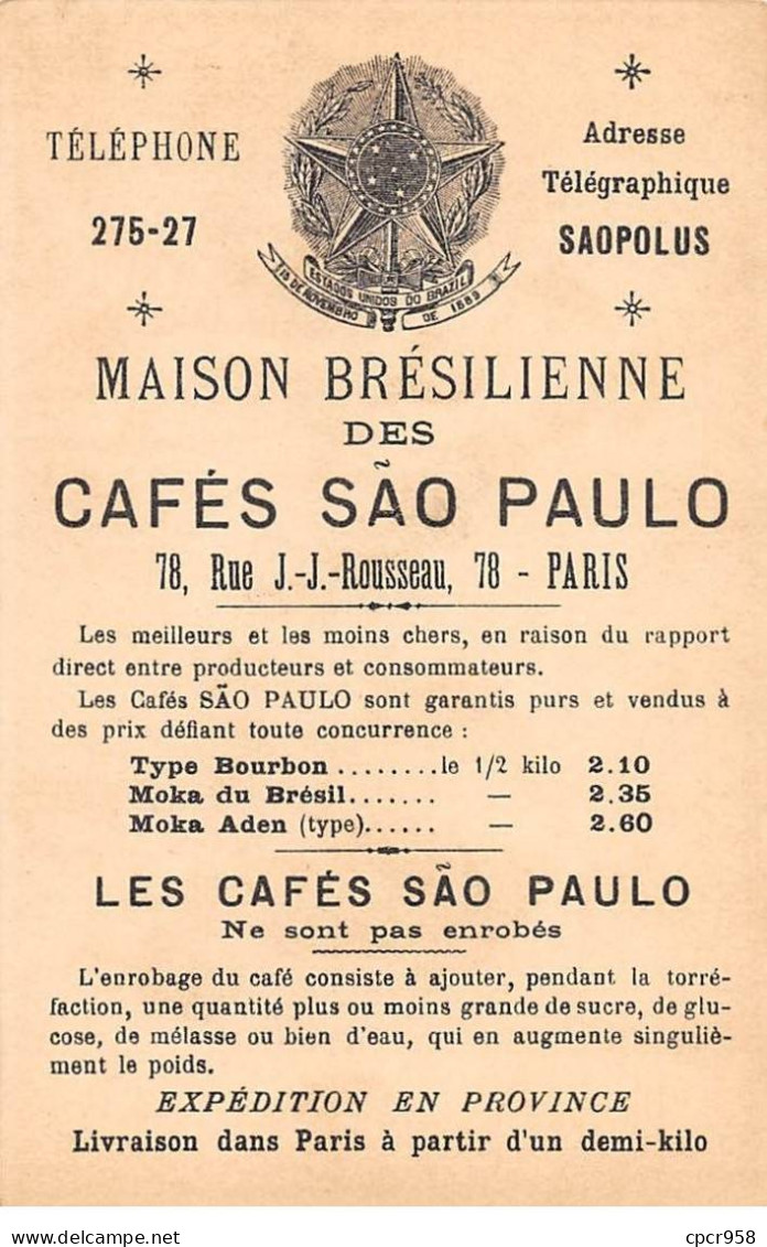 Chromos.AM15357.8x11 Cm Environ.Cafés Sao Paulo.Couple Buvant Un Verre En Terrasse - Tea & Coffee Manufacturers