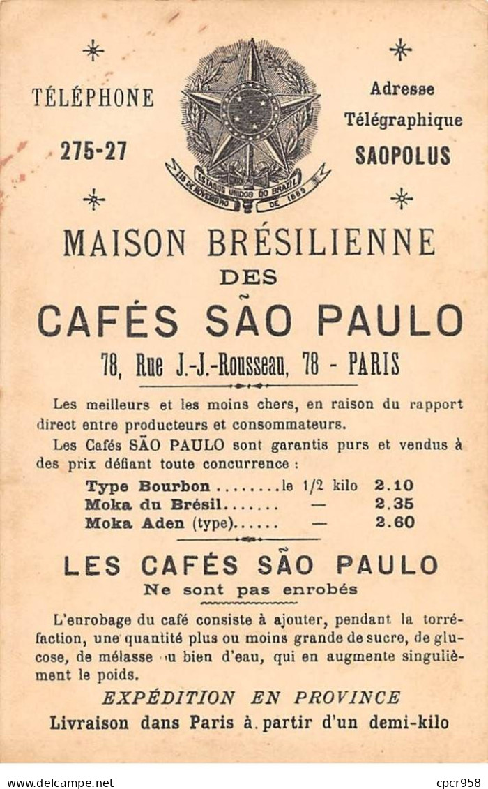 Chromos.AM15355.8x11 Cm Environ.Cafés Sao Paulo.Pêcheur En Rivière - Tè & Caffè