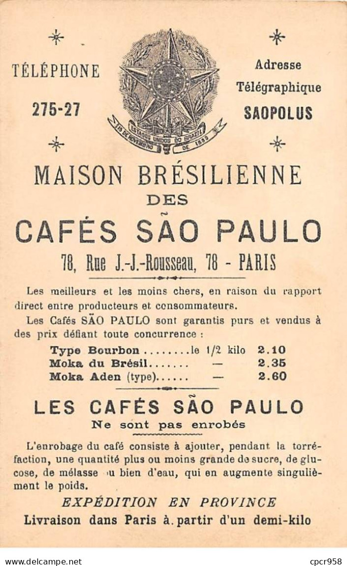 Chromos.AM15351.8x11 Cm Environ.Cafés Sao Paulo.Femme Vérifiant à La Fenêtre S'il Pleut - Tè & Caffè