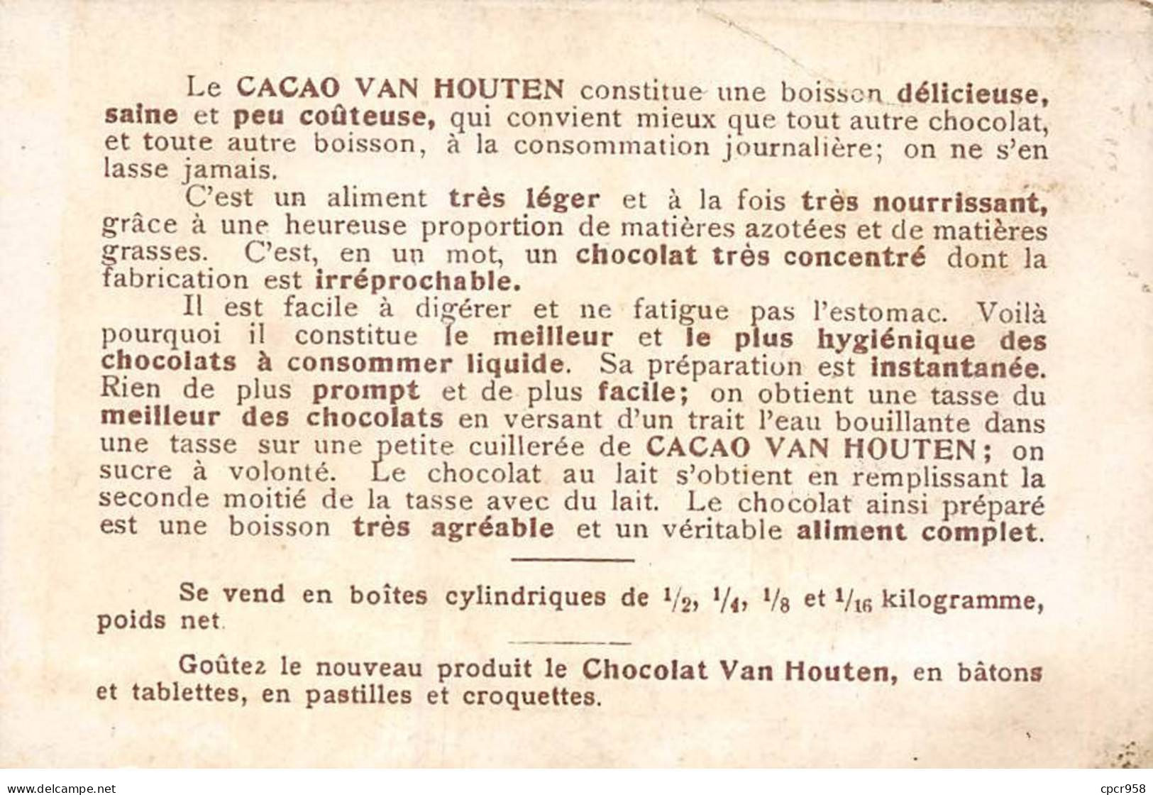 Chromos.AM16370.8x12 Cm Environ.Chocolat Van Houten.Espagne.Détroit De Gibraltar - Van Houten