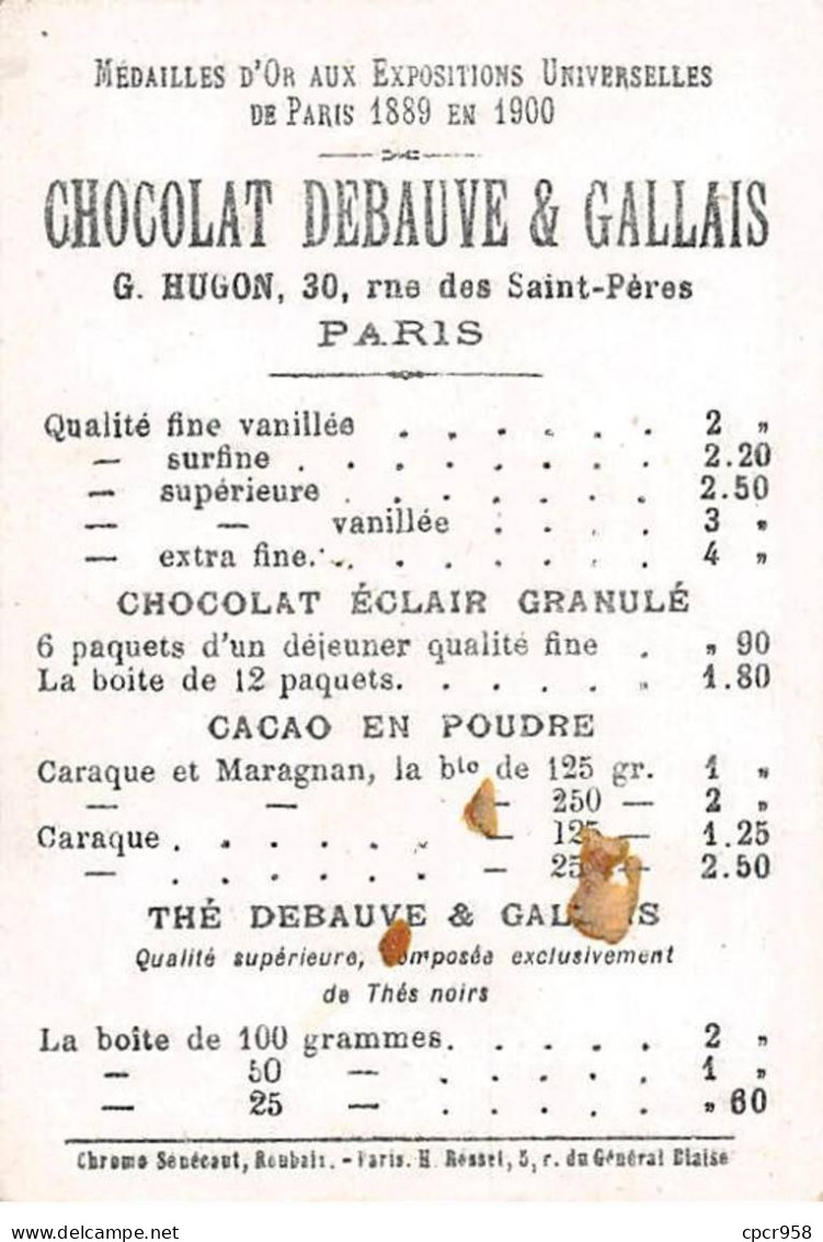 Chromos.AM14713.6x9 Cm Environ.chocolat Debauve Et Gallais.Clown Jonglant Avec Du Chocolat.Et Houp ! Cà ! Voila Le ... - Sonstige & Ohne Zuordnung