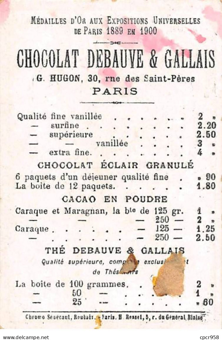 Chromos.AM14711.6x9 Cm Environ.chocolat Debauve Et Gallais.Clown Jonglant Avec Du Chocolat.Voila Du Chocolat Français - Sonstige & Ohne Zuordnung