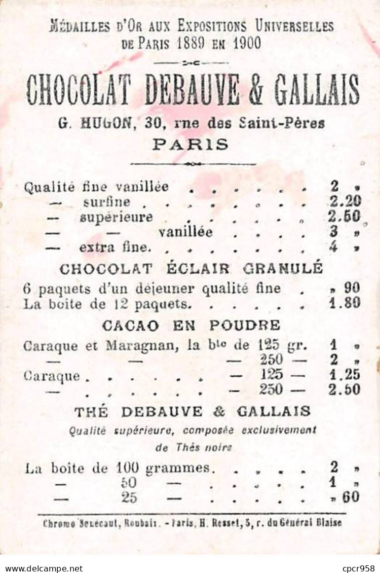 Chromos.AM14712.6x9 Cm Environ.chocolat Debauve Et Gallais.Clown Jonglant Avec Du Chocolat.Je Viens Présenter à Vô Les.. - Sonstige & Ohne Zuordnung