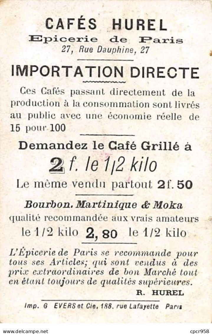 Chromos.AM15040.6x9 Cm Environ.Café.Hurel.La Contre Basse - Té & Café