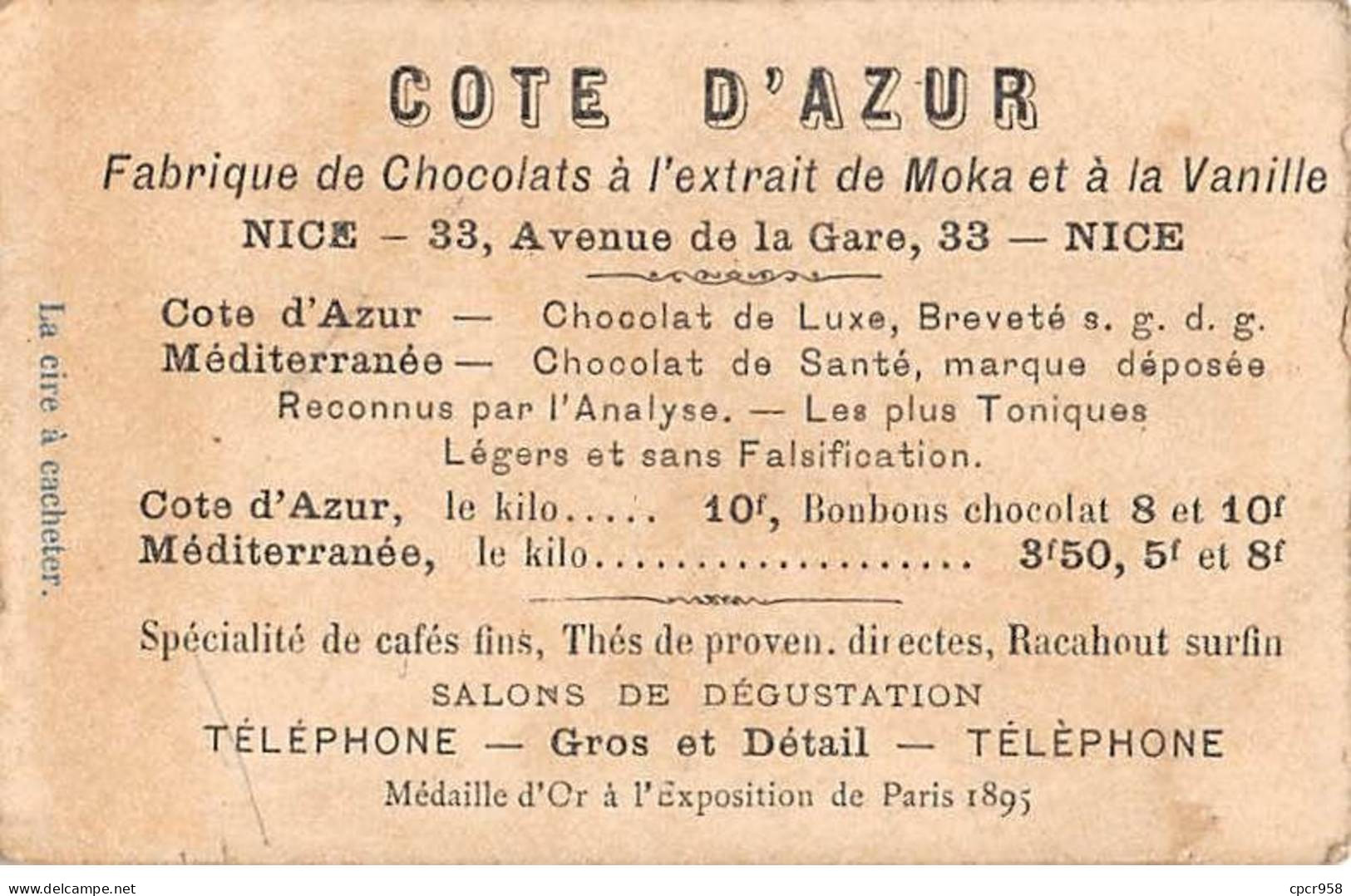 Chromos.AM15041.6x9 Cm Environ.Chocolat.Cote D'azur.Qui Est-ce Qui Se Laisse Bruler Pour Garder Un Secret.Bougie - Sonstige & Ohne Zuordnung